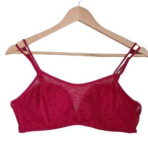 le mystere stretch lace wireless bra red size 36B